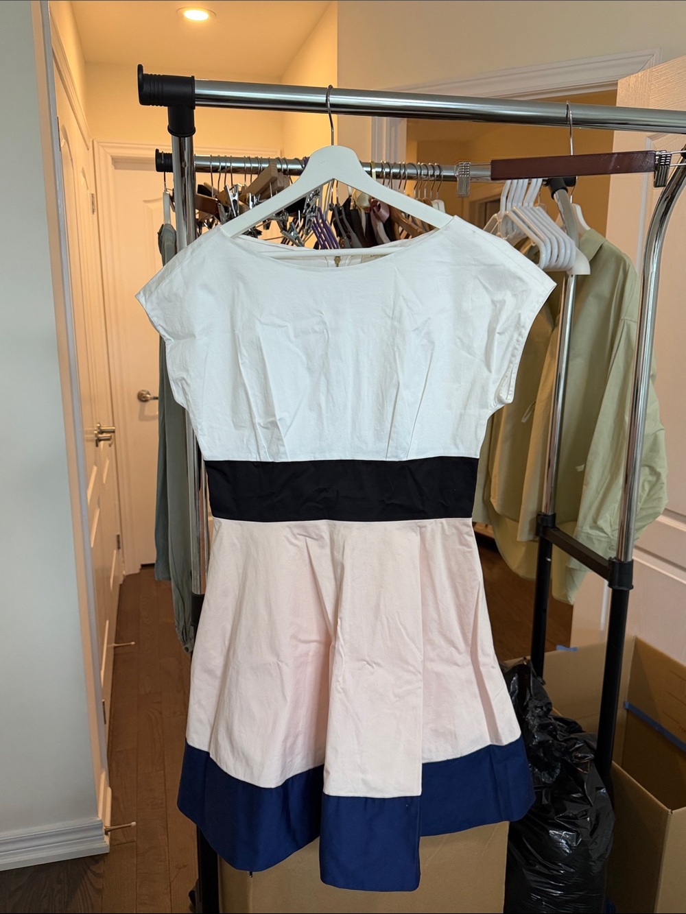kate spade White, Black, Blush & Navy Fit-and-Flare Dress